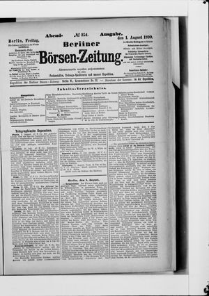 Berliner Börsen-Zeitung vom 01.08.1890