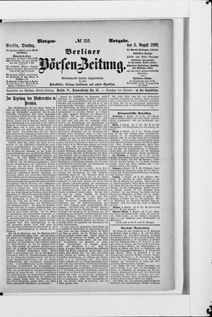 Berliner Börsen-Zeitung vom 05.08.1890