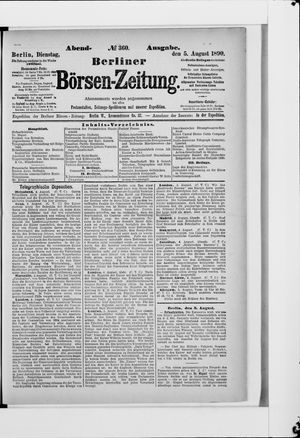 Berliner Börsen-Zeitung vom 05.08.1890