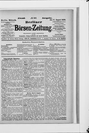 Berliner Börsen-Zeitung vom 06.08.1890