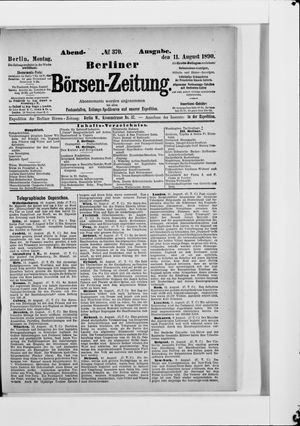 Berliner Börsen-Zeitung vom 11.08.1890
