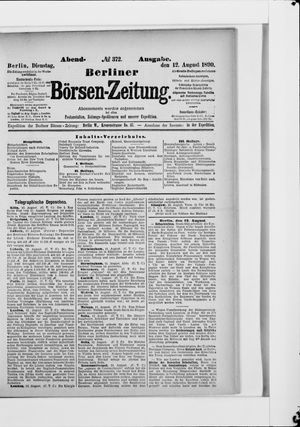 Berliner Börsen-Zeitung on Aug 12, 1890