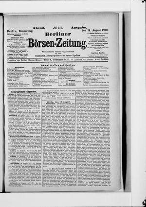 Berliner Börsen-Zeitung vom 14.08.1890