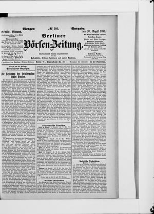Berliner Börsen-Zeitung vom 20.08.1890