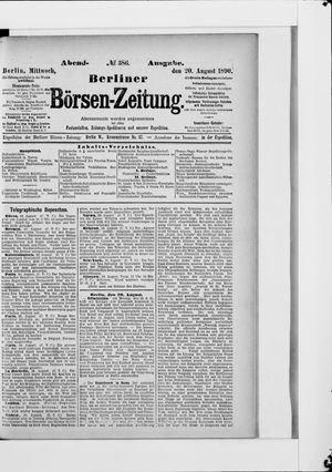 Berliner Börsen-Zeitung vom 20.08.1890