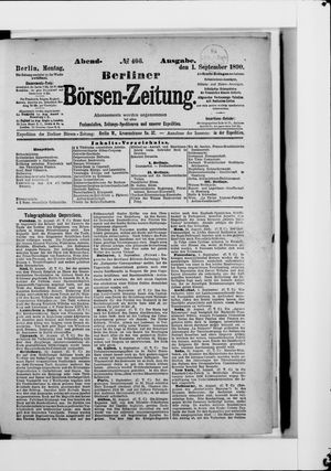 Berliner Börsen-Zeitung on Sep 1, 1890