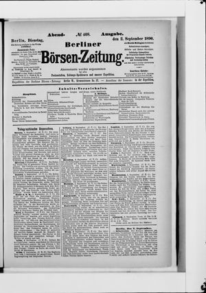 Berliner Börsen-Zeitung vom 02.09.1890
