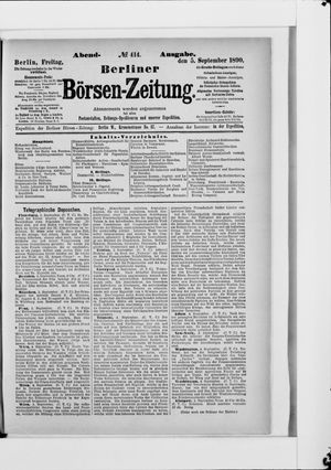 Berliner Börsen-Zeitung on Sep 5, 1890