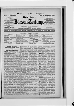 Berliner Börsen-Zeitung on Sep 6, 1890