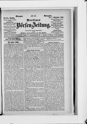 Berliner Börsen-Zeitung vom 07.09.1890