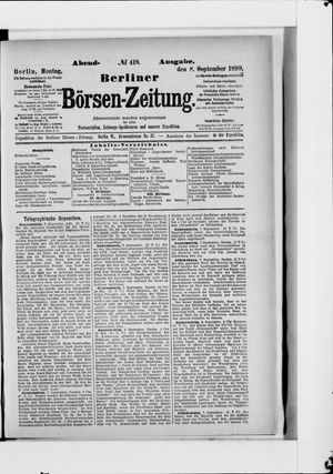 Berliner Börsen-Zeitung vom 08.09.1890