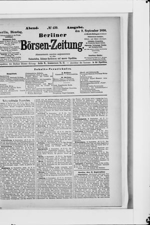 Berliner Börsen-Zeitung vom 09.09.1890