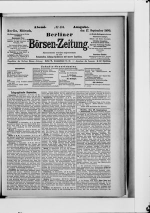 Berliner Börsen-Zeitung vom 17.09.1890