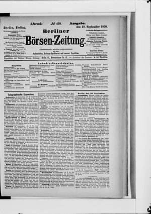 Berliner Börsen-Zeitung vom 19.09.1890