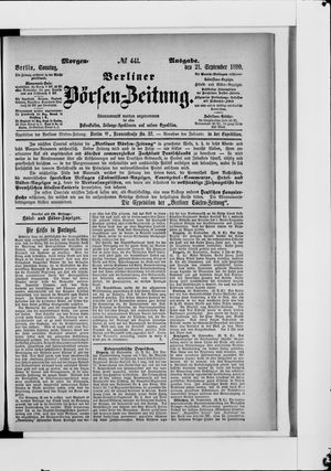 Berliner Börsen-Zeitung vom 21.09.1890