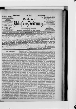 Berliner Börsen-Zeitung vom 23.09.1890