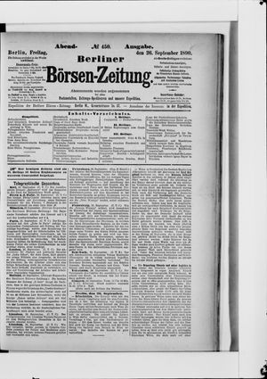 Berliner Börsen-Zeitung on Sep 26, 1890