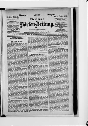 Berliner Börsen-Zeitung vom 01.10.1890