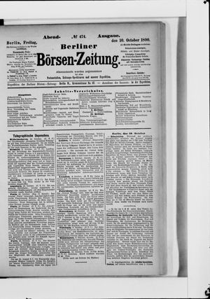 Berliner Börsen-Zeitung vom 10.10.1890