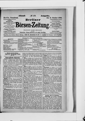 Berliner Börsen-Zeitung on Oct 11, 1890