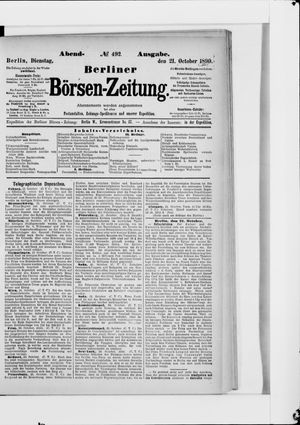 Berliner Börsen-Zeitung on Oct 21, 1890