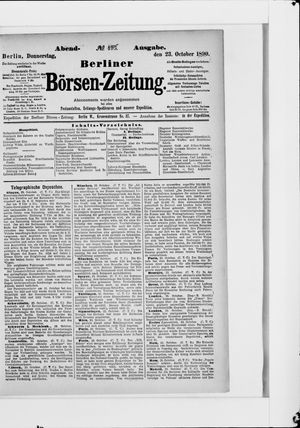 Berliner Börsen-Zeitung vom 23.10.1890