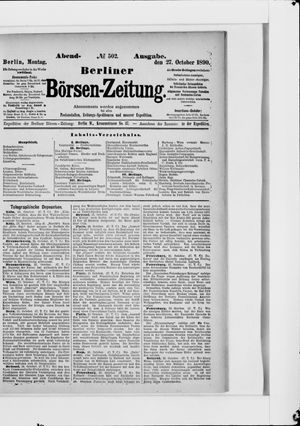 Berliner Börsen-Zeitung vom 27.10.1890