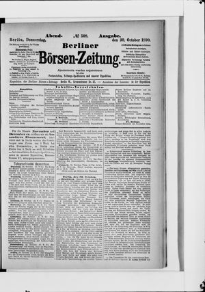 Berliner Börsen-Zeitung vom 30.10.1890