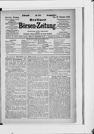 Berliner Börsen-Zeitung vom 31.10.1890