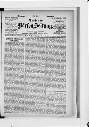 Berliner Börsen-Zeitung vom 08.11.1890