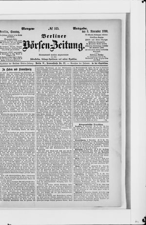 Berliner Börsen-Zeitung vom 09.11.1890