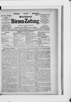 Berliner Börsen-Zeitung vom 17.11.1890