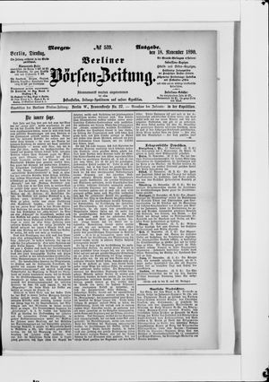 Berliner Börsen-Zeitung vom 18.11.1890