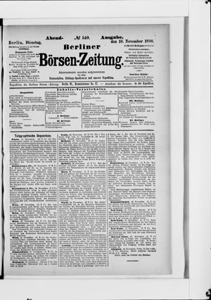 Berliner Börsen-Zeitung vom 18.11.1890