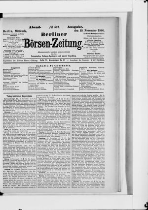 Berliner Börsen-Zeitung vom 19.11.1890