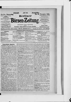 Berliner Börsen-Zeitung vom 20.11.1890