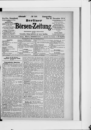 Berliner Börsen-Zeitung vom 22.11.1890