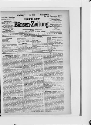 Berliner Börsen-Zeitung vom 25.11.1890