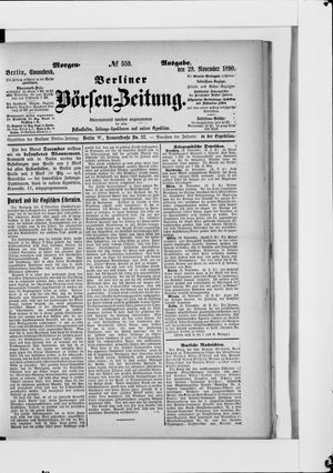 Berliner Börsen-Zeitung vom 29.11.1890