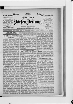Berliner Börsen-Zeitung vom 03.12.1890