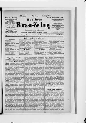 Berliner Börsen-Zeitung vom 08.12.1890