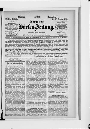Berliner Börsen-Zeitung vom 17.12.1890