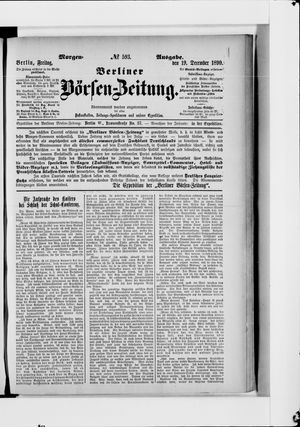 Berliner Börsen-Zeitung vom 19.12.1890