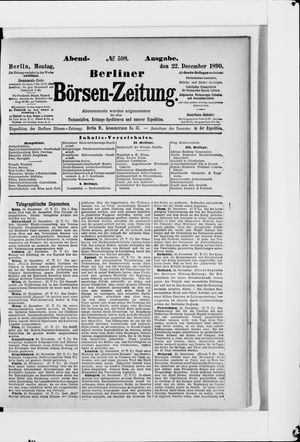 Berliner Börsen-Zeitung vom 22.12.1890