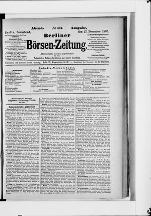 Berliner Börsen-Zeitung vom 27.12.1890