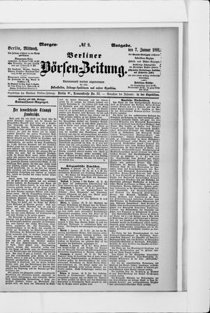 Berliner Börsen-Zeitung vom 07.01.1891