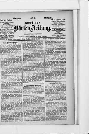 Berliner Börsen-Zeitung on Jan 13, 1891