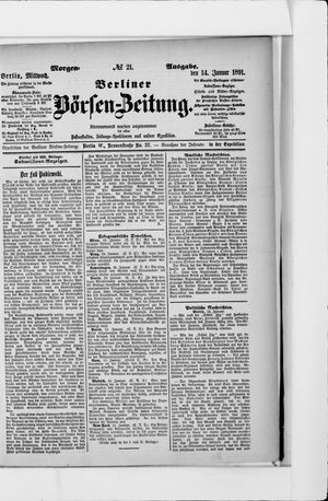 Berliner Börsen-Zeitung on Jan 14, 1891