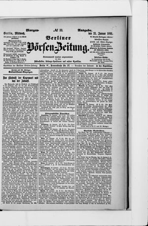 Berliner Börsen-Zeitung vom 21.01.1891