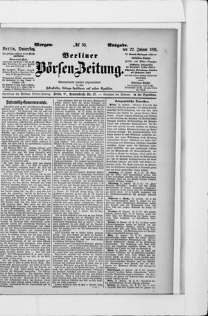 Berliner Börsen-Zeitung vom 22.01.1891